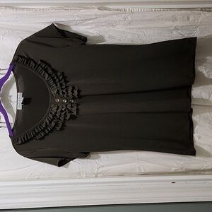 Vintage Suzie Olive Green Short Sleeve Top Size L